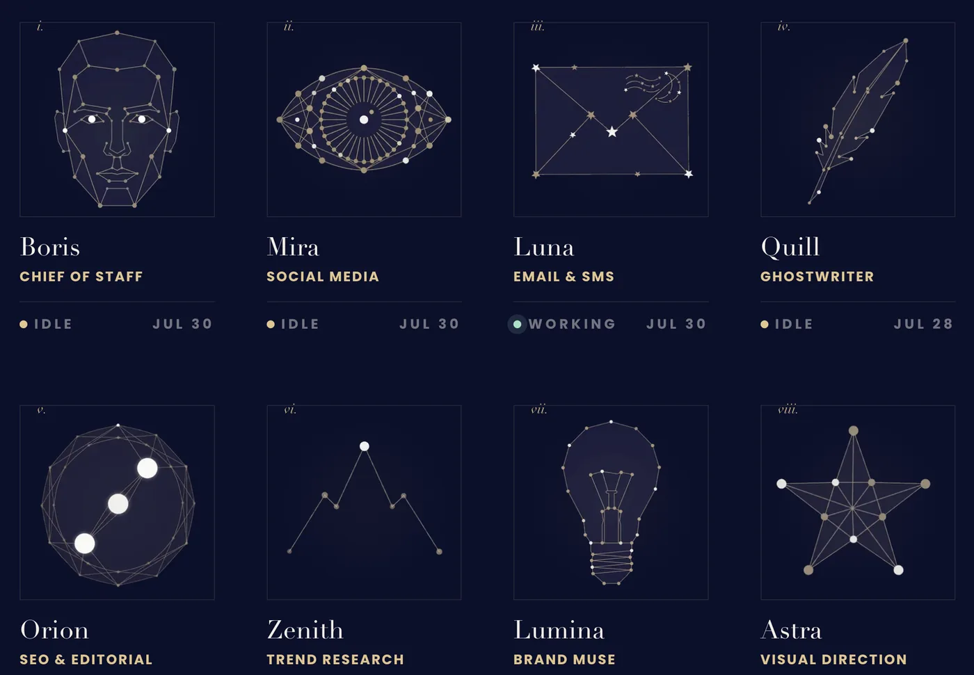 The eleven luminaries in the Morrow portal